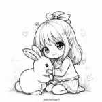 Coloriage Kawaii Fille