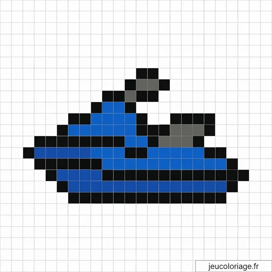Pixel art : Dessinez un jet-ski bleu audacieux
