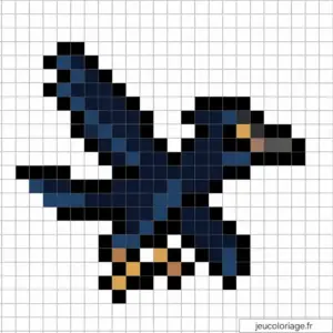 Coloriage Pixel Art Dinosaure