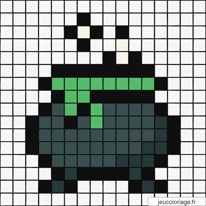 Pixel art créatif : reproduisez un chaudron mystérieux