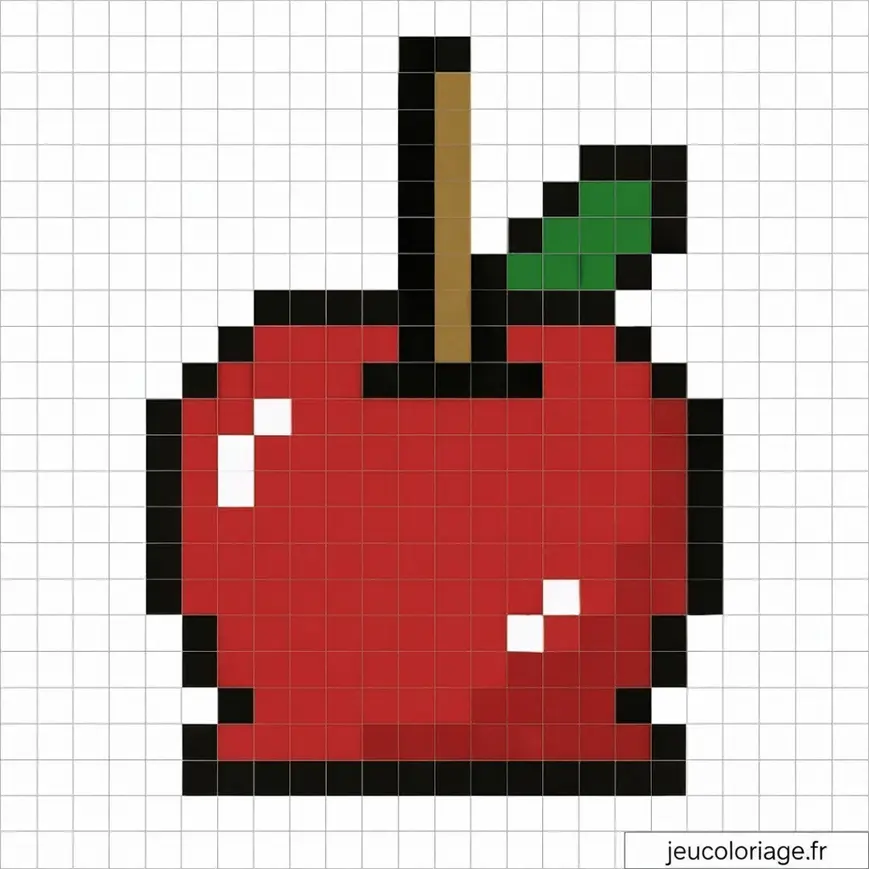 Pixel art : pomme rouge, une création rétro facile