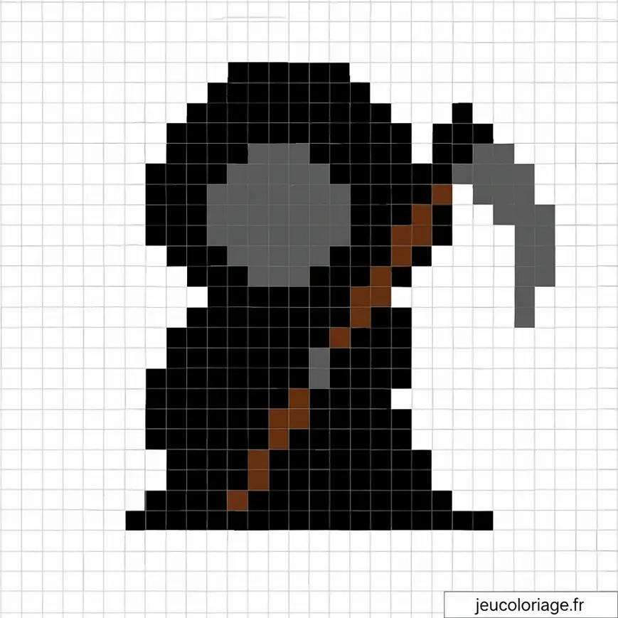 Pixel art simple de faucheuse pour Halloween