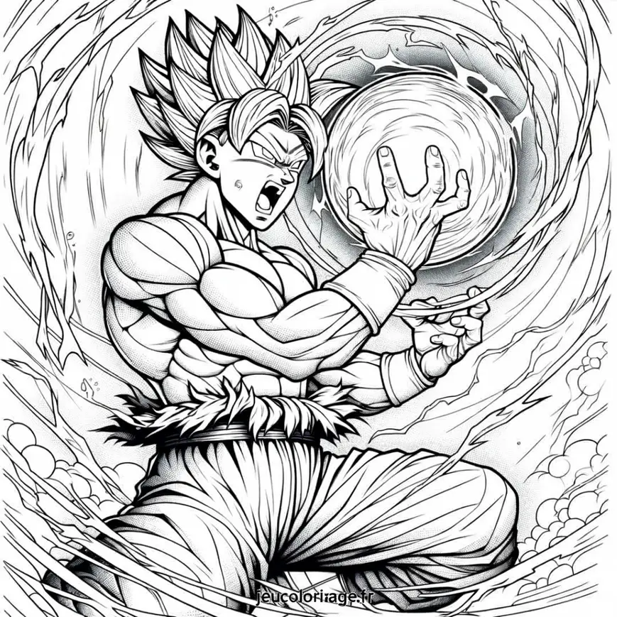 Super Guerrier et boule d&rsquo;énergie