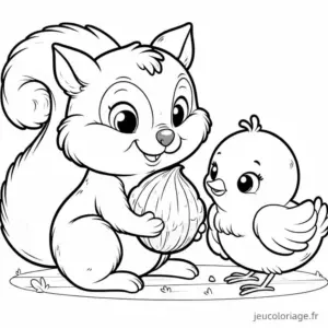 Coloriage Ecureuil