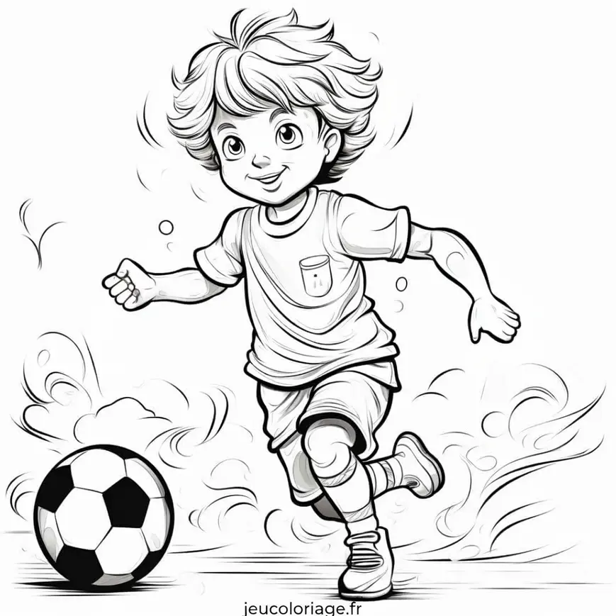 Coloriage Foot en Action