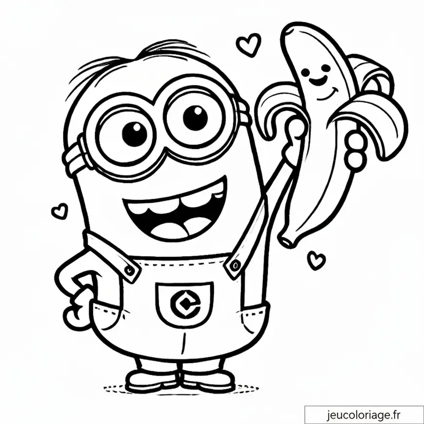 Coloriage Minion avec une banane