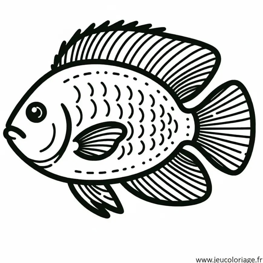Coloriage Poisson avec des nageoires larges