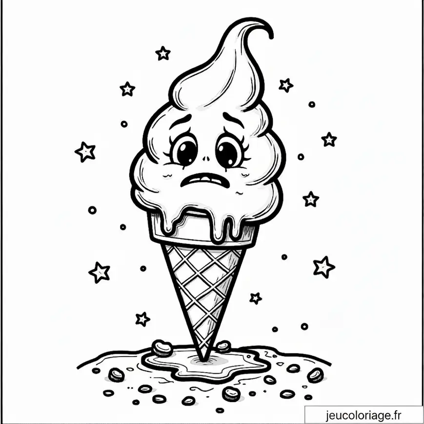 Coloriage créatif d&rsquo;une glace fondante avec étoiles
