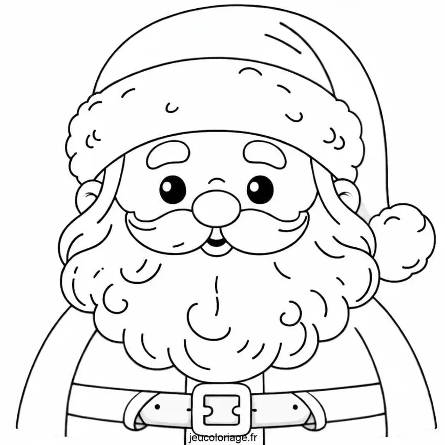 Coloriage festif facile de Père Noël