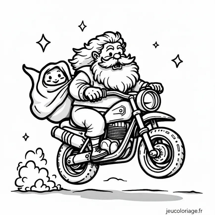Coloriage magique de Hagrid en moto avec bébé Harry Potter