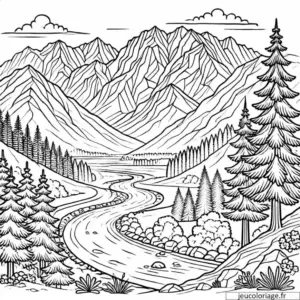 Coloriage Paysage