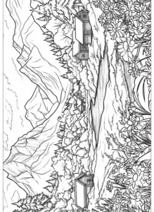 Coloriage Paysages magnifiques