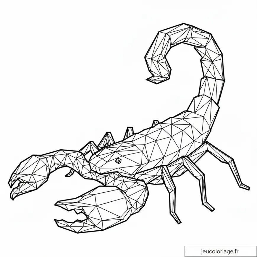 Coloriage scorpion géométrique à personnaliser pour détente