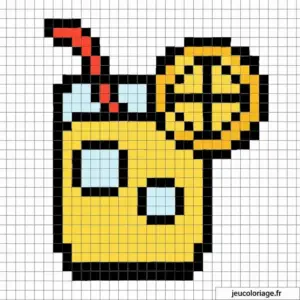 Coloriage Pixel art nourriture